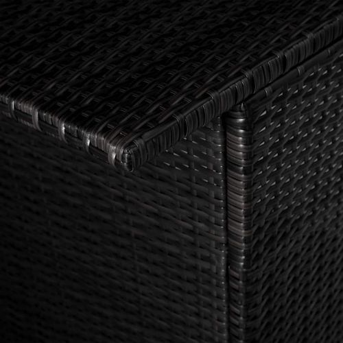 3-dijelni bistro set od poliratana s jastucima crni slika 2