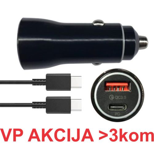 NPA-AC23 ** Gembird QC3.0 PD auto punjac +kabl-C,20W 3.6V-6.5V/2.4A, 6.5V-9V/1.67, 9V-12V/1.3A (289) slika 4