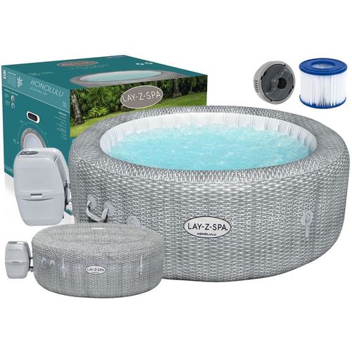 Masažni bazen-Jacuzzi na napuhavanje Bestway 196*71cm - sivi sa detaljima slika 1