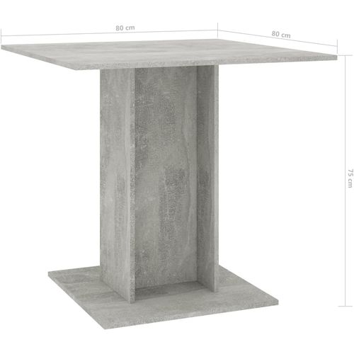 Blagovaonski stol siva boja betona 80 x 80 x 75 cm od iverice slika 12