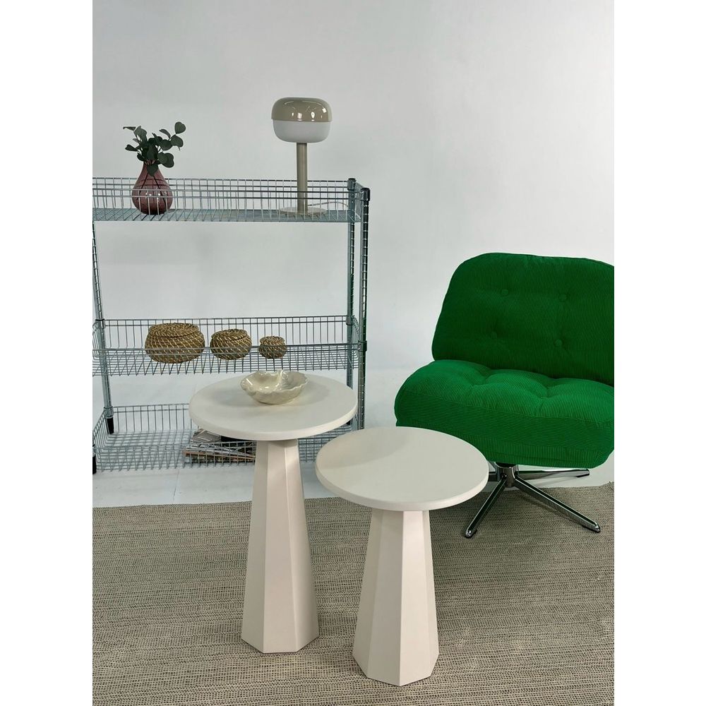 Set bočnih stolova "Lilyum (57 + 47)" - boja: Krem slika 3