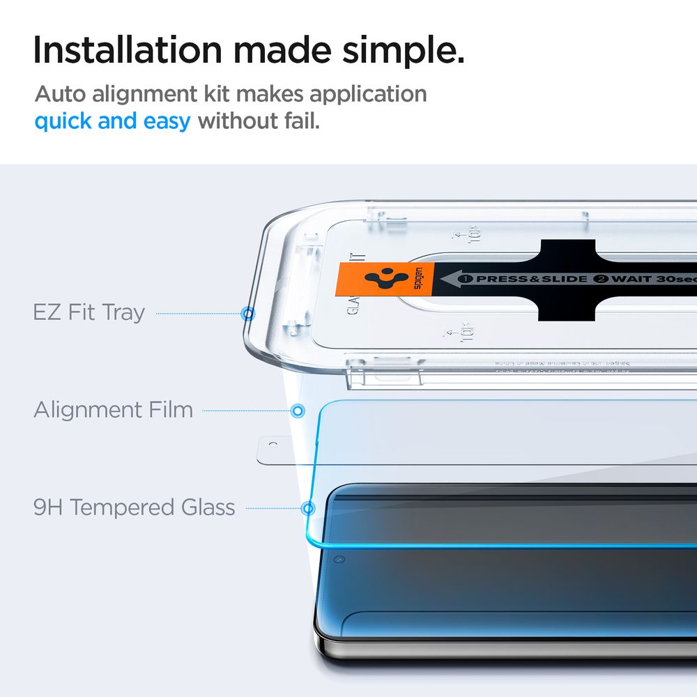 Spigen Glass tR EZ Fit HD Transparency 2 Pack - Samsung Galaxy S24 slika 10