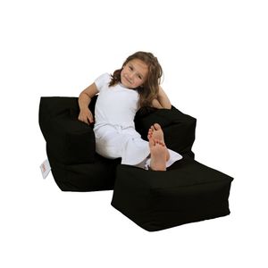 Kids Single Seat Pouffe - Black Black Garden Bean Bag