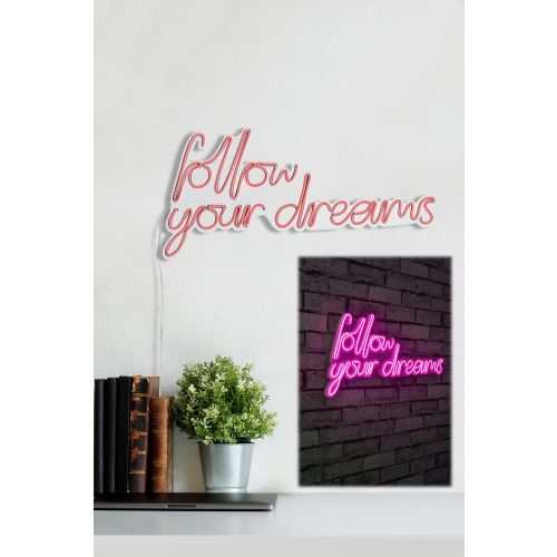 Wallity Zidna dekoracije svijetleća DREAMS, Follow Your Dreams - Pink slika 3