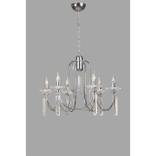 Kontes 6 Lı Krom Rustik Avize Chrome Chandelier slika 3