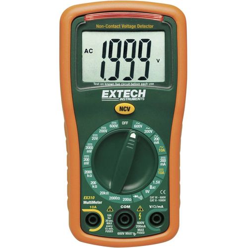 Extech EX310 ručni multimetar  digitalni  CAT III 600 V Zaslon (brojevi): 2000 slika 1