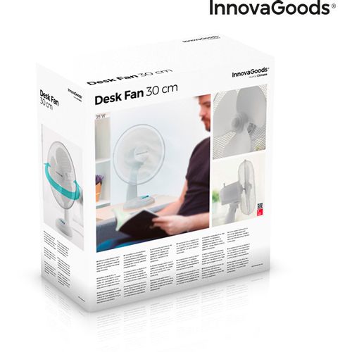 InnovaGoods stolni ventilator Ø 30 cm 35W bijeli slika 7