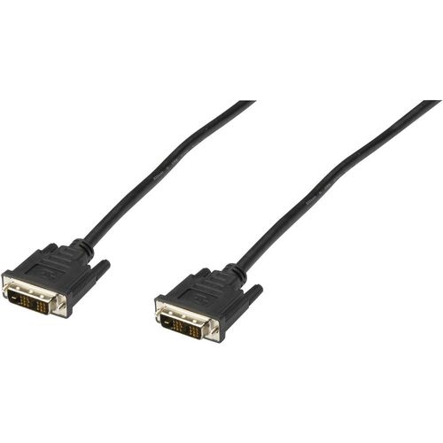 Digitus DVI priključni kabel DVI-D 18+1-polni utikač, DVI-D 18+1-polni utikač 3.00 m crna AK-320100-030-S mogućnost vijčanog spajanja, s feritnom jezgrom DVI kabel slika 1