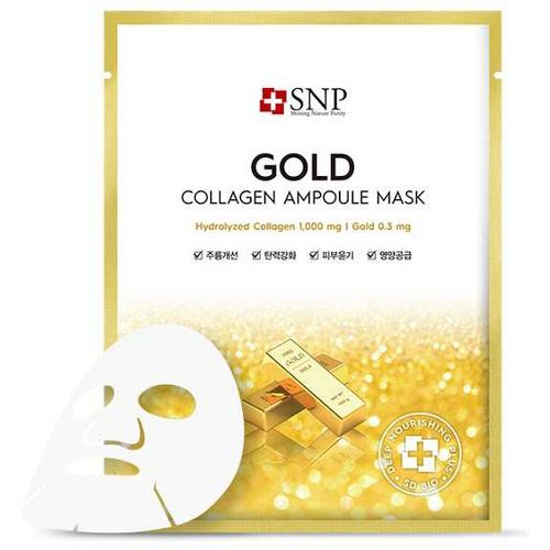 SNP Gold Collagen Ampoule Mask 25ml za lice protiv bora sa 24-karatnim zlatom i kolagenom slika 1