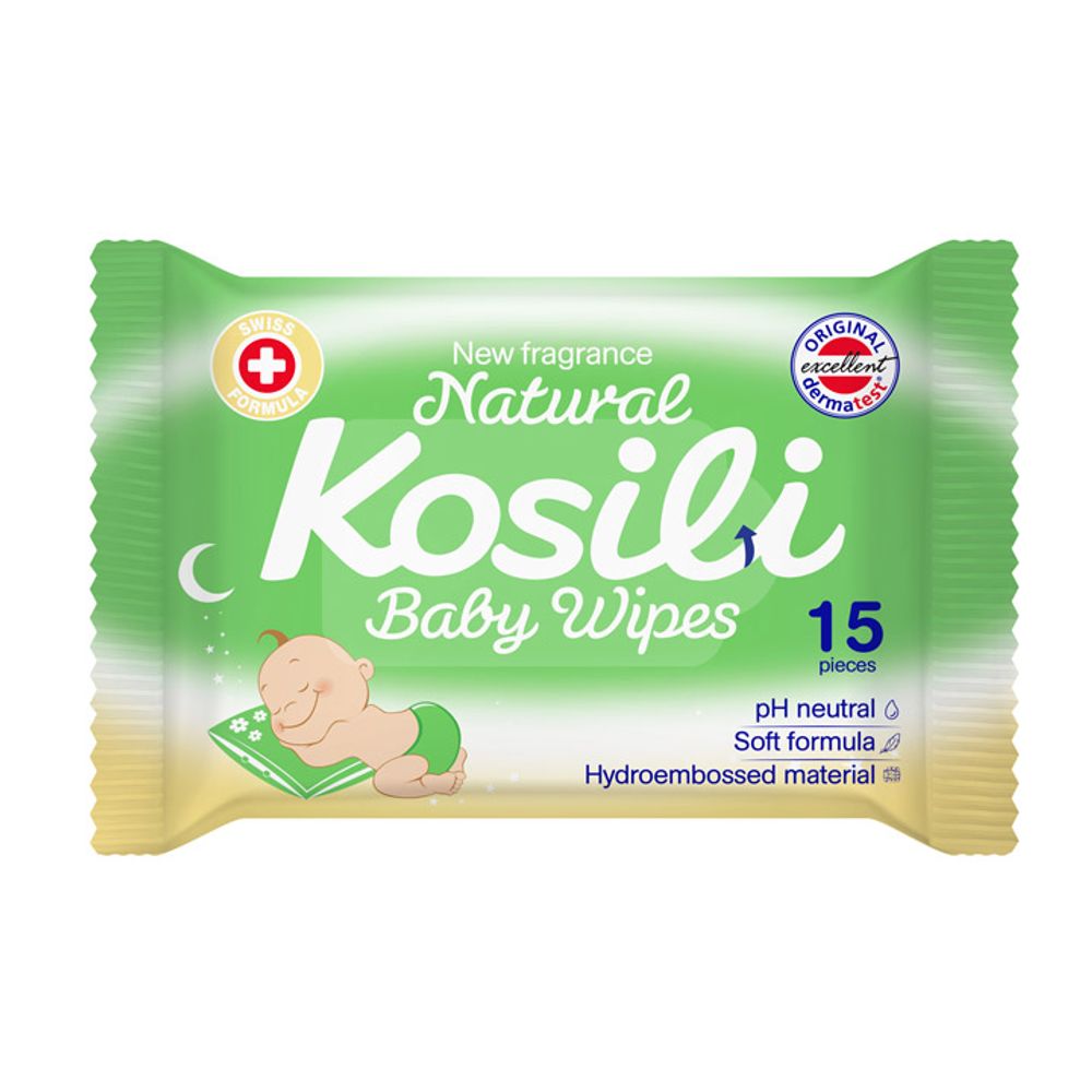 Kosili Baby vlažne maramice Zelene 15kom slika 1