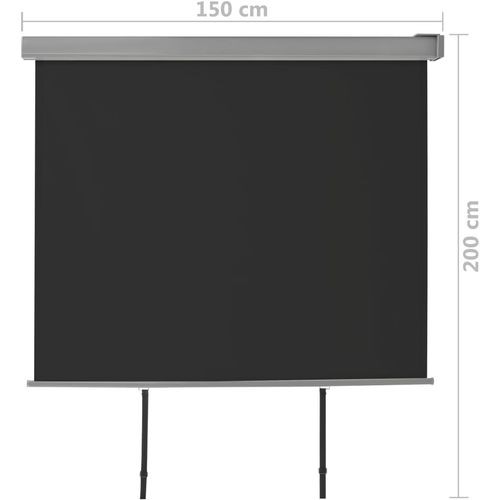 Balkonska bočna tenda višenamjenska 150 x 200 cm crna slika 19