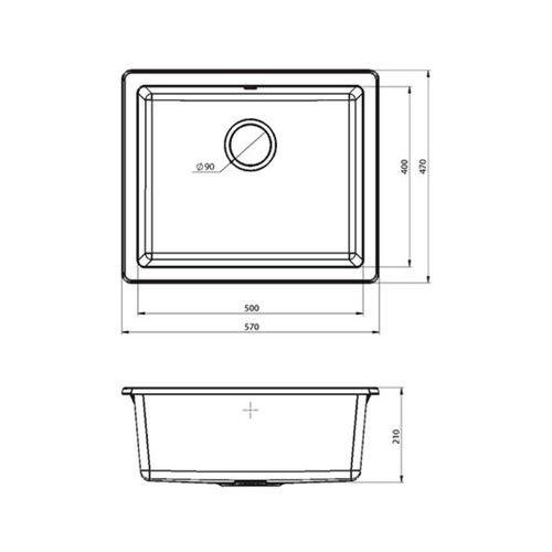 METALAC GRANIT SUD. X QUADRO PODGRADNI U50 CRNI 560x460 slika 2