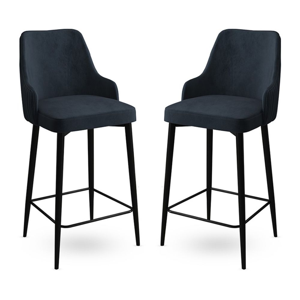 Enox - Antracit, Crni Antracit Bar Stolice Set (2 Komada) slika 1