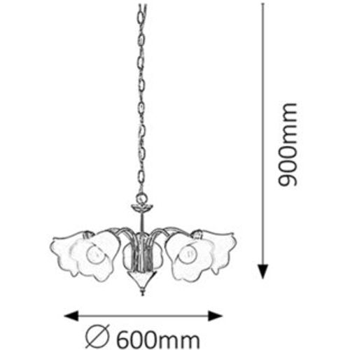 Rabalux Rafaella luster E14 5x40W hrom Klasična rasveta slika 2
