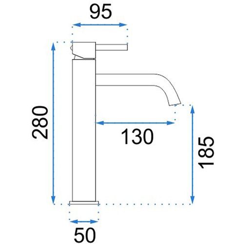 REA mješalica/slavina Lungo Chrome Visoki umivaonik slika 7