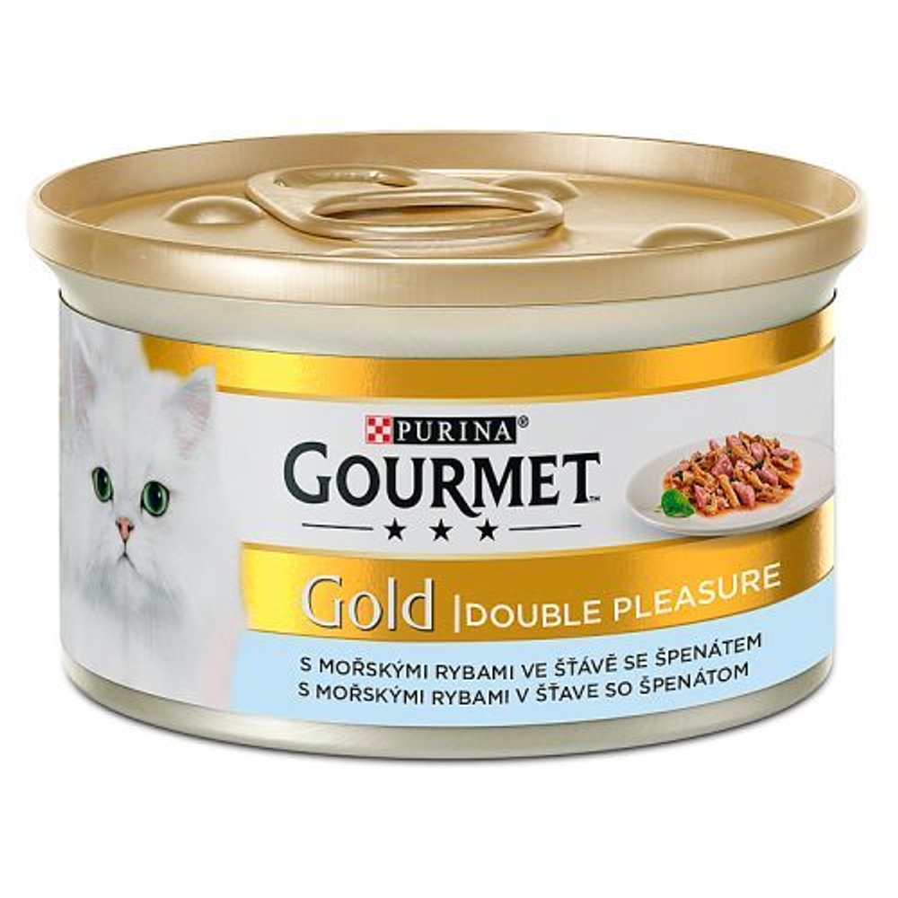 Gourmet Gold mokra hrana za mačke Riba Špinat 85g slika 1
