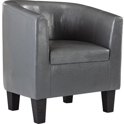 Fotelja od umjetne kože siva slika 17