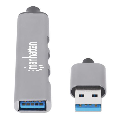 USB HUB 4port Manhattan 168427 3.0/3xUSB 2.0 480Mbps/1xUSB 3.0 5Gbps/sivi slika 3