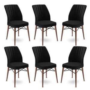 Flex - Crni i Smeđi Set Stolica (6 Komada)