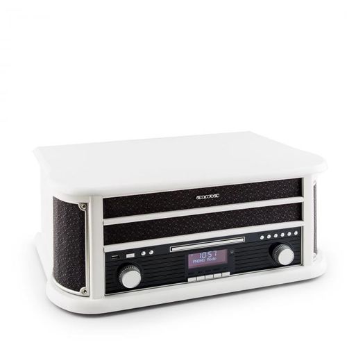 Auna BELLE EPOQUE 1908 DAB, retro stereo sustav, gramofon, DAB +, Bluetooth, bijeli, BIjela slika 2