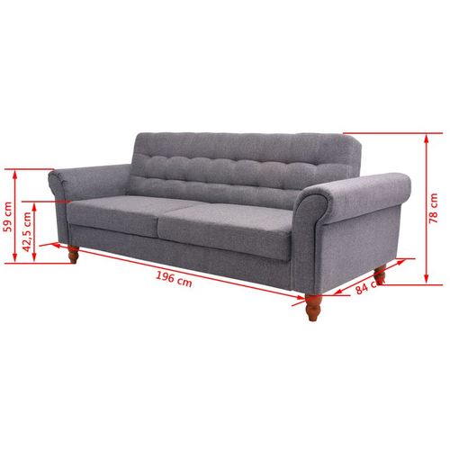 Sofa od Tkanine Siva slika 40