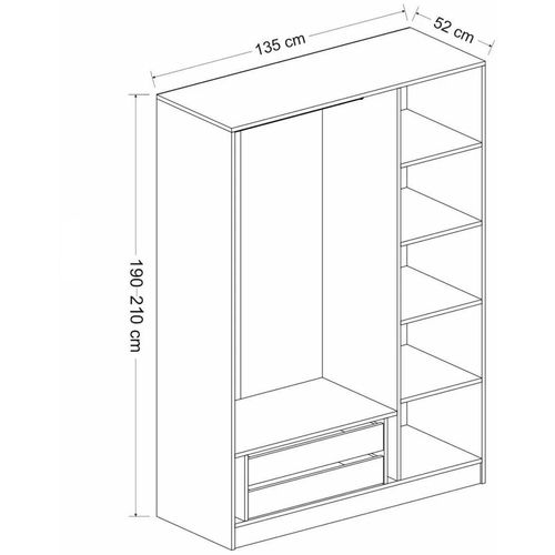 Kale 3 Mebran Kapak 210 - White White Wardrobe slika 8