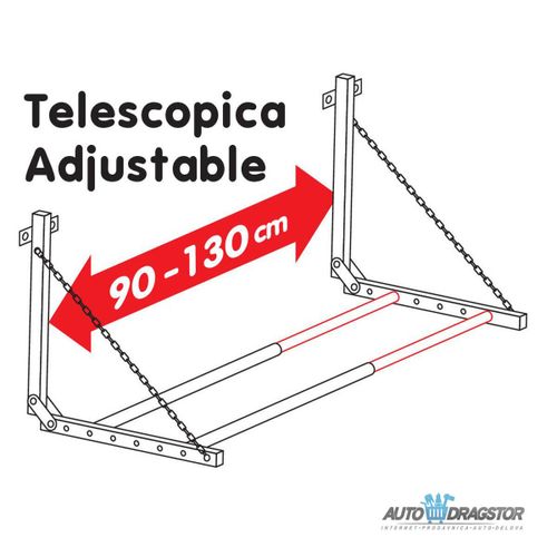 ZIDNI NOSAČ GUMA SET 4KOM SA TIPLOVIMA (PODESIVA ŠIRINA 90-130CM,MAX TEŽINA 90KG) slika 5