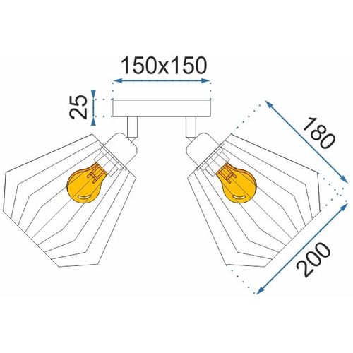 TOOLIGHT Viseća stropna svjetiljka Dvostruka metalna Crna 392194 slika 11