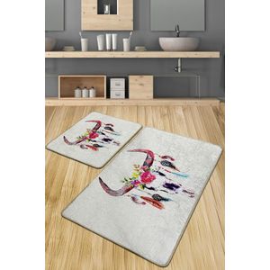 Cervo Djt Multicolor Bathmat Set (2 Pieces)