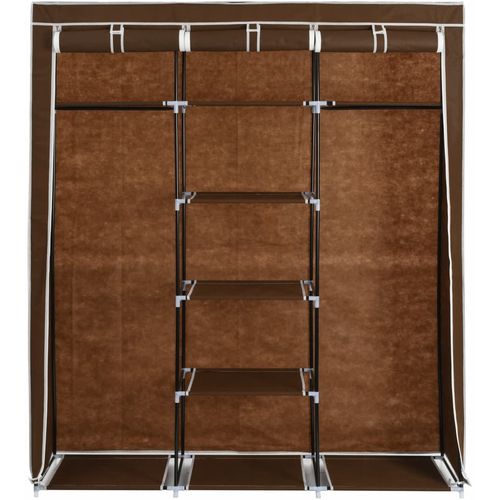 282454 Wardrobe with Compartments and Rods Brown 150x45x175 cm Fabric slika 35