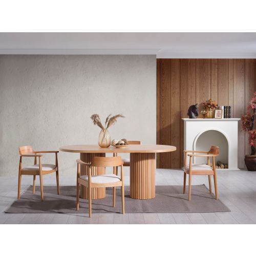 Napoli - Natural Natural Dining Table & Chairs Set (4 Pieces) slika 1