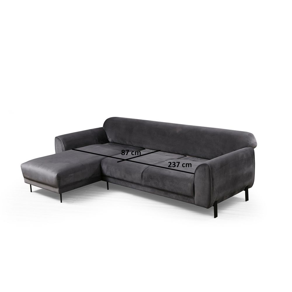 Sofa na razvlačenje - Lijevi kutak (Chl-3R) u antracit boji slika 8