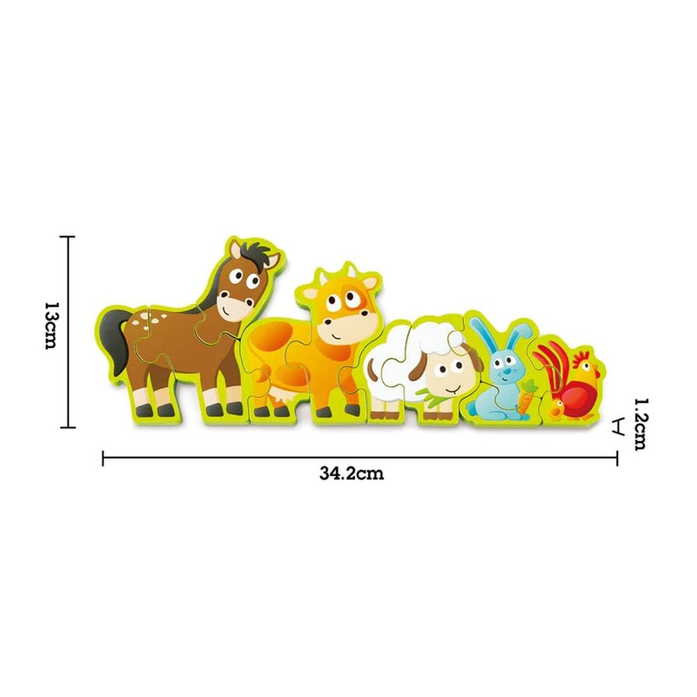 Hape Drvena slagalica Numbers & Farm Animals Puzzle slika 5
