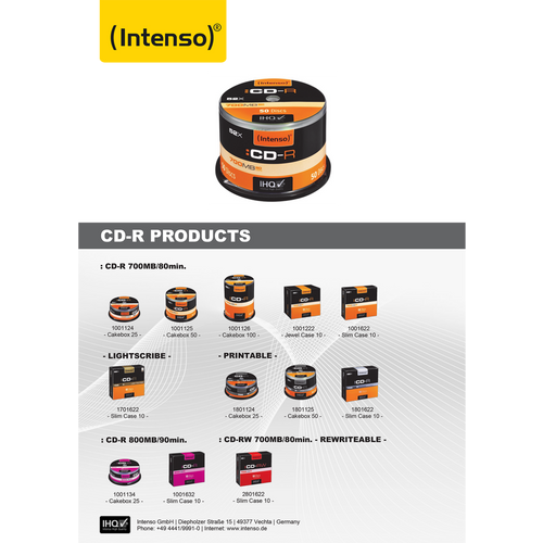 (Intenso) CD-R 700MB (80 min.) pak. 25 komada Cake Box - CD-R700MB/25Cake slika 3