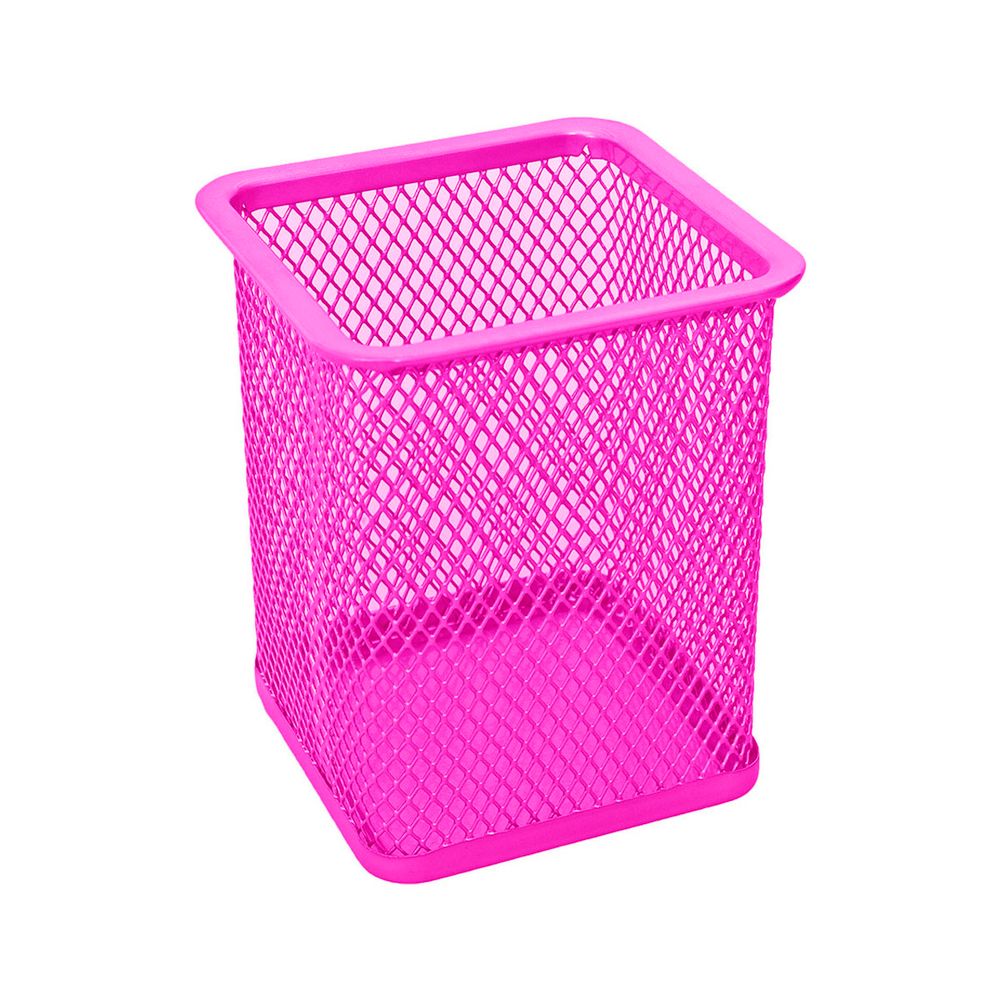 TTO Čaša za Olovke Kocka Metal, 80x80x100mm, Neon roza slika 1
