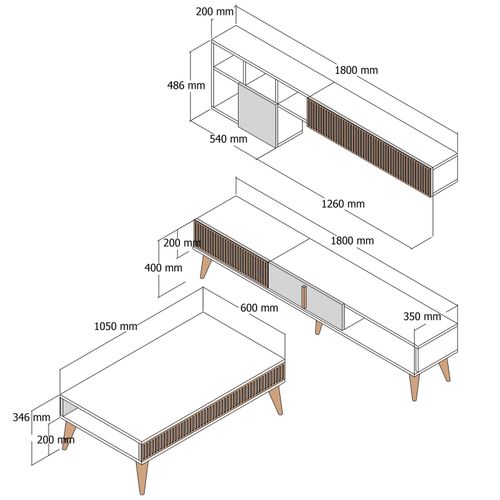 Milan - Walnut, Travertine Walnut
Travertine Living Room Furniture Set slika 5