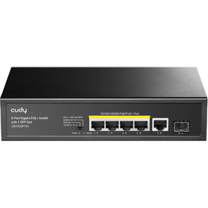 Cudy GS1005PTS1 5-Port 10/100/1000M Gigabit 4PoE+ 1RJ45 Switch with 1 SFP Slot