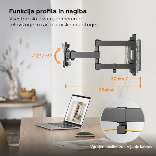 Nosač za TV/monitor VonHaus 23-27'' sklopivi do 35kg slika 4