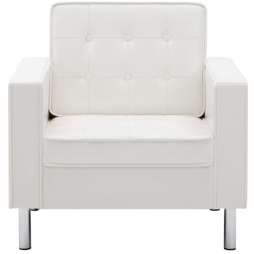 Fotelja od umjetne kože bijela slika 36