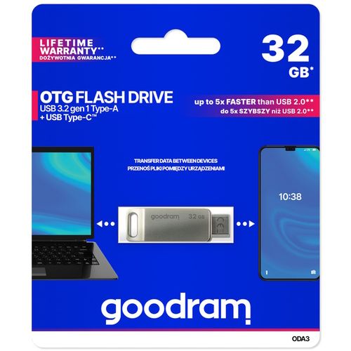Memorija USB GoodDrive ODA3 3.2 32GB, USB-C, USB-A slika 1