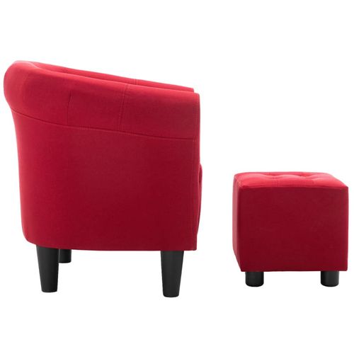 2-dijelni set fotelje i taburea od tkanine crvena boja vina slika 21