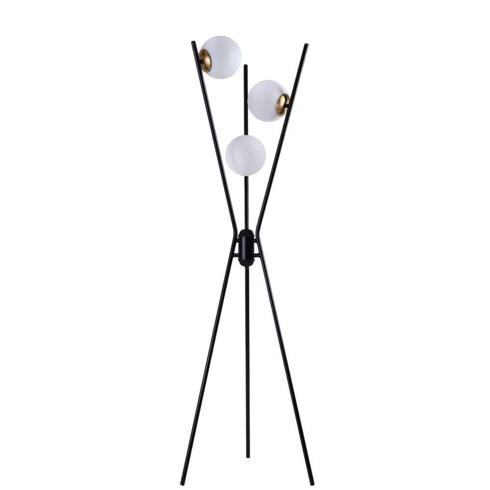 Opviq Podna lampa 881, crna, zlatna, bijela slika 3
