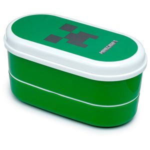 Minecraft Creeper Lunch box + cutlery