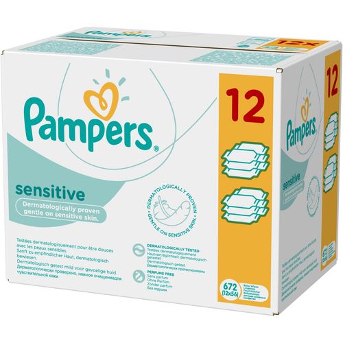 Sensitive Dječje vlažne maramice Pampers, 12 x 56 komada slika 1