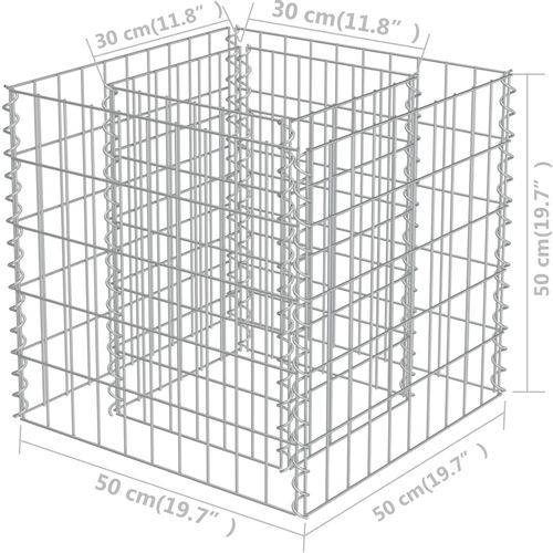 Gabionska sadilica od pocinčanog čelika 50 x 50 x 50 cm slika 30