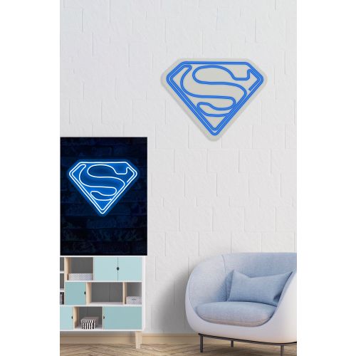 Wallity Ukrasna plastična LED rasvjeta, Superman - Blue slika 11