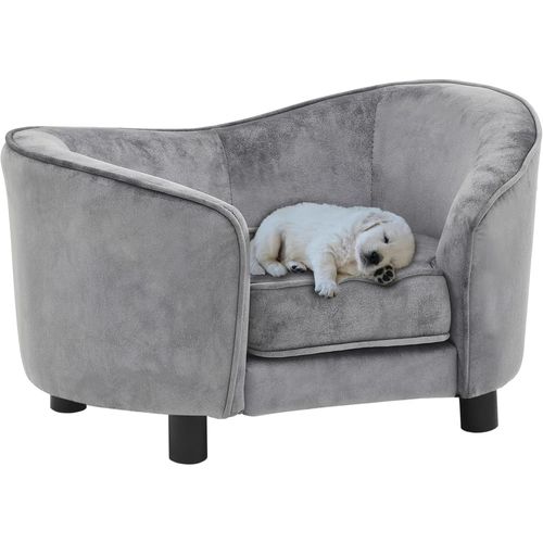 Sofa za pse siva 69 x 49 x 40 cm plišana slika 1