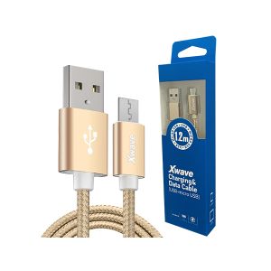 Xwave Kabl USB2.0 na Micro USB 1.2M,2A,aluminium,upleteni zlatni