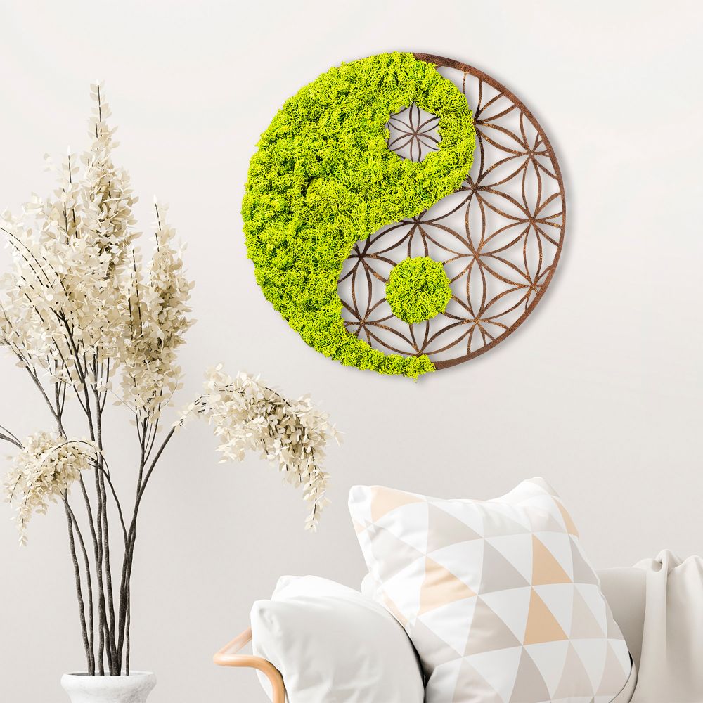 Decorative wall accessory Yin Yang, colours: green, brown slika 2