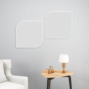 Vero - White White Decorative Chipboard Mirror